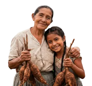 Mamá y niña campesinas